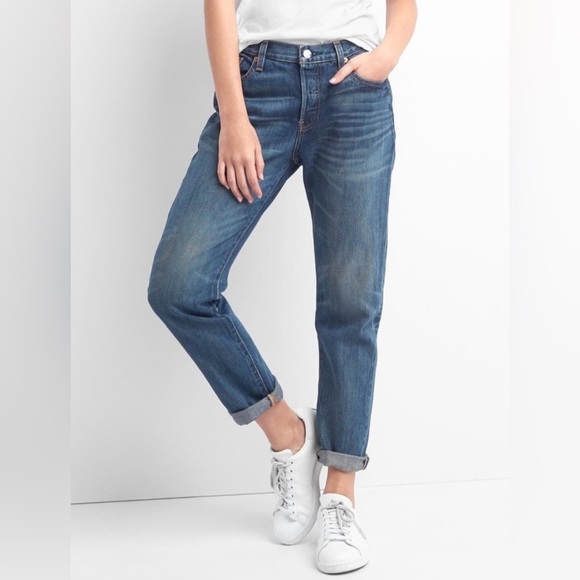 GAP Denim - GAP Relaxed Boyfriend Jean Button Fly Indigo sz 28